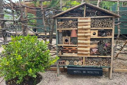 Hotel de insectos en la huerta diseñada por Las Pavonias