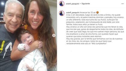 "Hoy doy gracias, por la familia que formamos", destacó Estefanía en su publicación (Foto: Instagram: @estefi_pasquini)