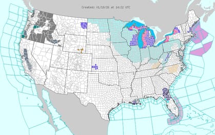 Hoy, lunes 19 de enero, EE.UU. enfrenta los efectos de un vórtice polar "estirado" que canaliza aire gélido desde Canadá