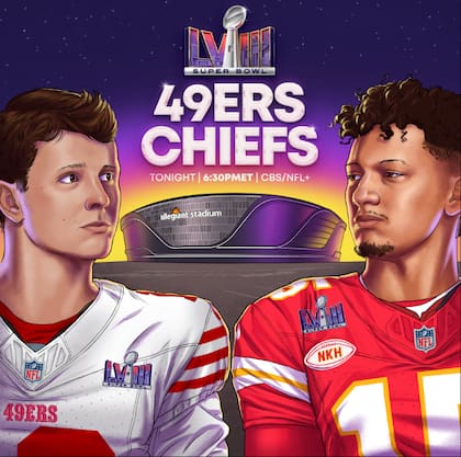 Hoy se disputará el Super Bowl LVIII entre San Francisco 49ers y los Kansas City Chiefs