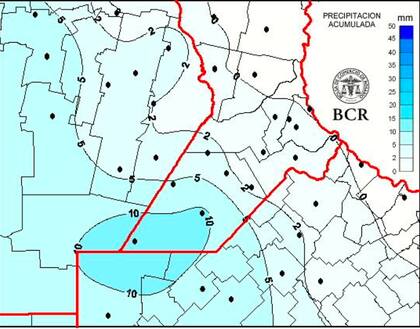 Hoy se registraron mínimas lluvias en la zona núcleo