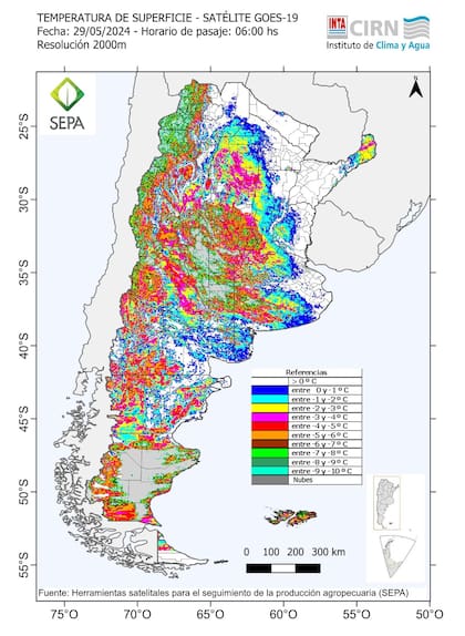 Hoy se registraron temperaturas muy bajas