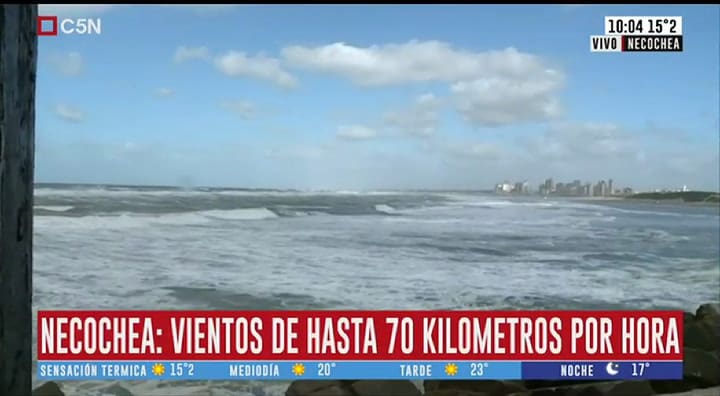 Sudestada en Necochea
