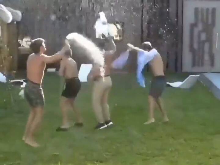 Marcos enloquece en medio del patio tras el triunfo de Argentina frente a Croacia