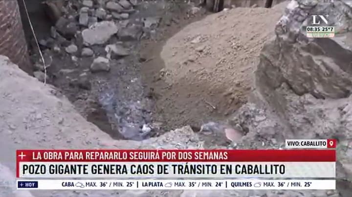 Las obras colapsaron el tránsito en Caballito