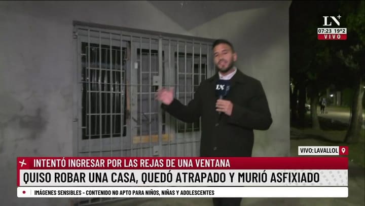 Quiso robar una casa, quedó atrapado en la reja y murió asfixiado