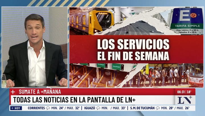 LN+: los servicios de transporte durante el finde