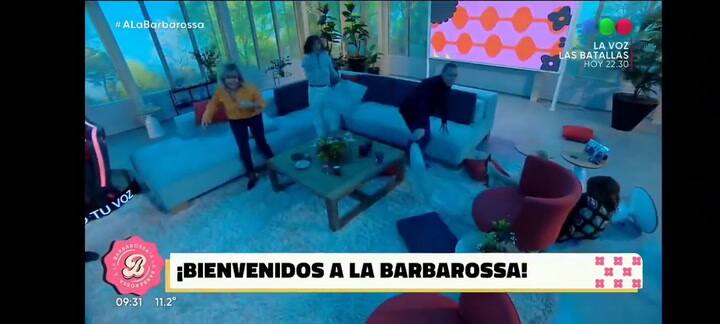 La caída de Nancy Pazos que hizo caer parte del decorado de A la Barbarossa