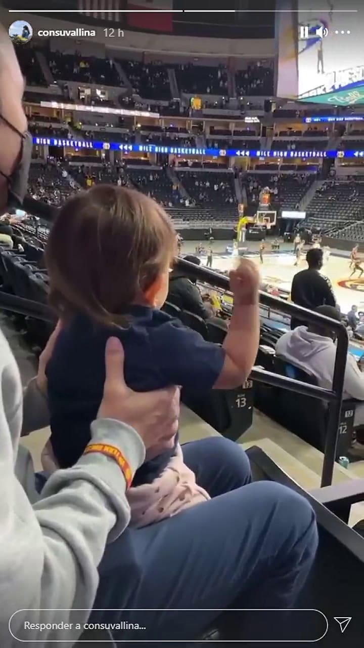 El tierno aliento desde la tribuna de la hija de Campazzo - Fuente: IG Stories