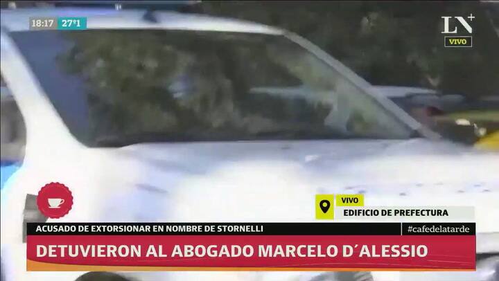 Así llegaba el abogado Marcelo D'Alessio al edificio de prefectura, detenido