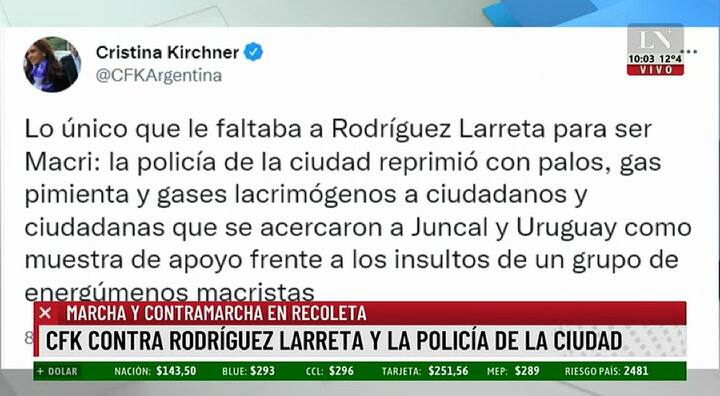 Se cree más que la ley'. Antes de su descargo, Novaresio aseguró que Cristina no soporta el proceso judicial
