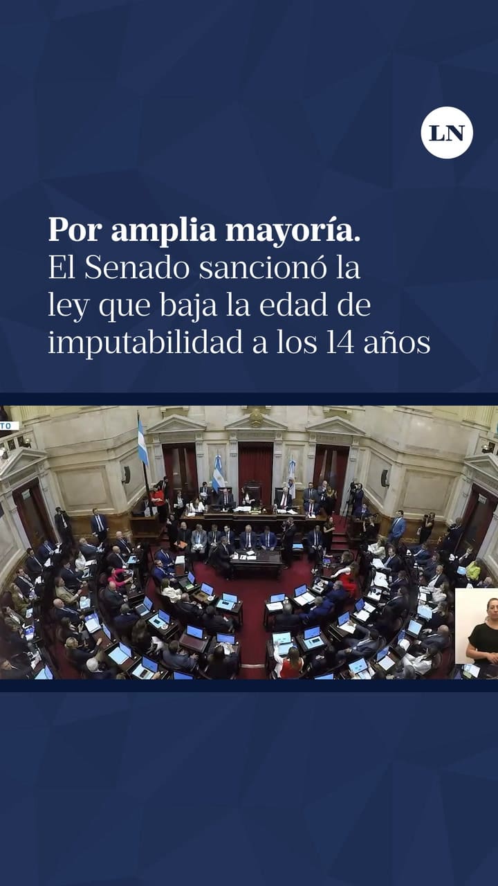 El Senado sancionó la ley que baja la edad de imputabilidad a los 14 años