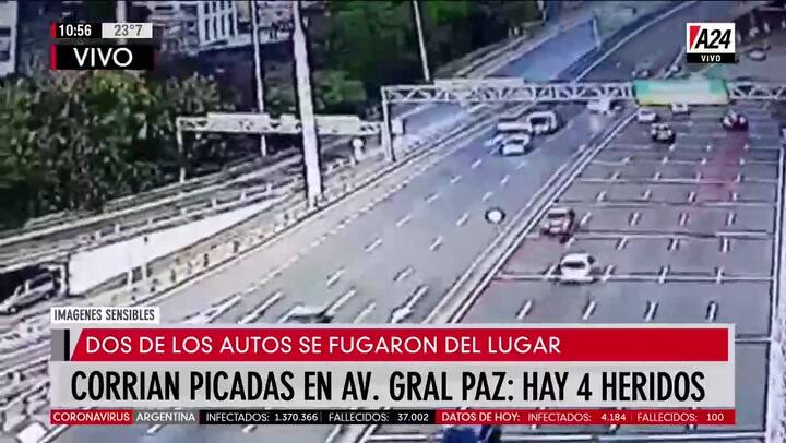 Choque múltiple y vuelco en la General Paz