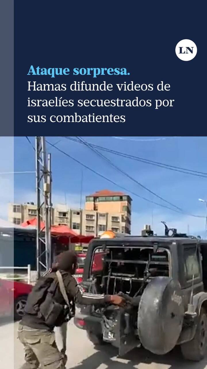 ATAQUE SORPRESA. Hamas difunde videos de israelíes secuestrados por sus combatientes.