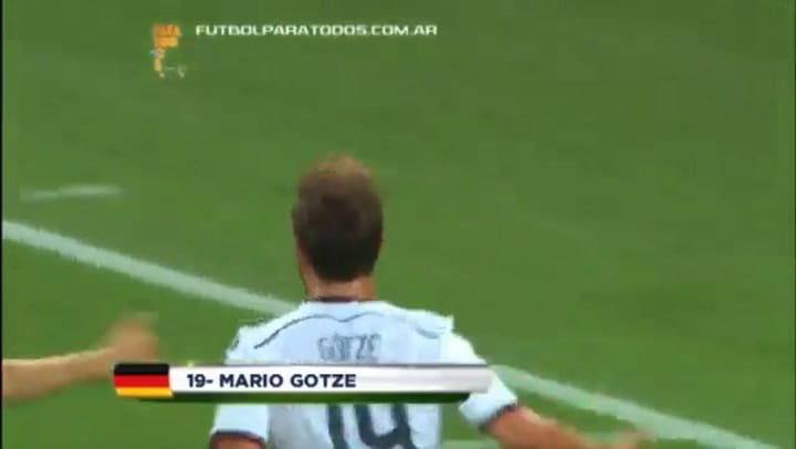Gol de Gotze. Alemania 1 - Argentina 0. Mundial Brasil 2014