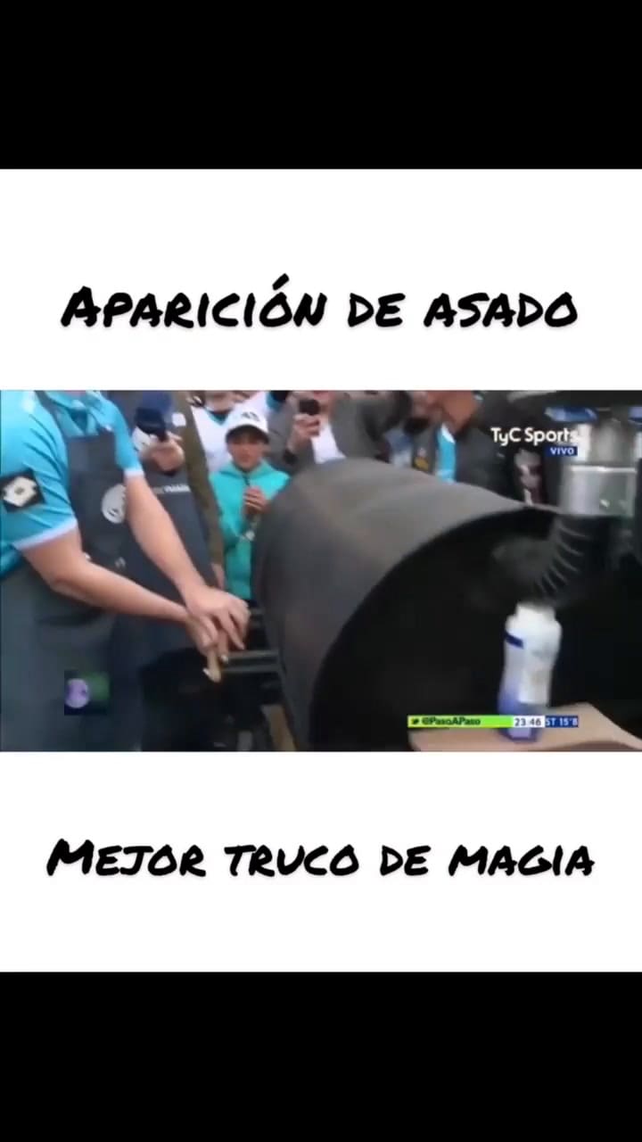 Willy Magia hizo aparecer un asado en la previa de un partido de Belgrano (Instagram @willymagia)