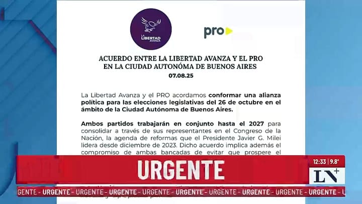Elecciones legislativas: LLA y el PRO firmaron la alianza en la Ciudad
