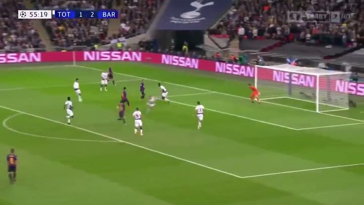 El primer gol de Messi ante Tottenham - Fuente: Twitter