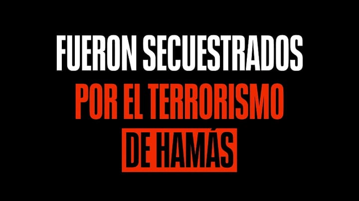 Imágenes proyectadas en la Plaza Vaticano sobre los argentinos secuestrados en Israel