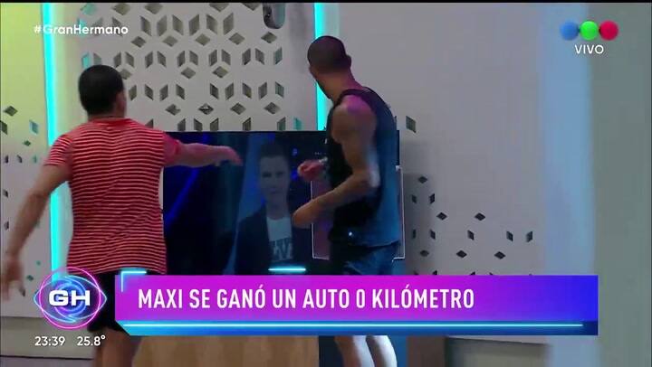 La emoción de Maxi al ganar el auto