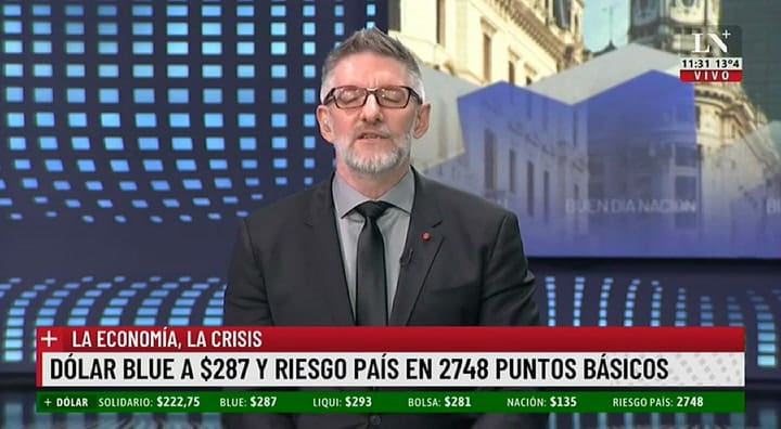La contundente respuesta de Novaresio a Cerruti, quien acusó a los periodistas de cometer un delito al mostrar el precio del dólar blue