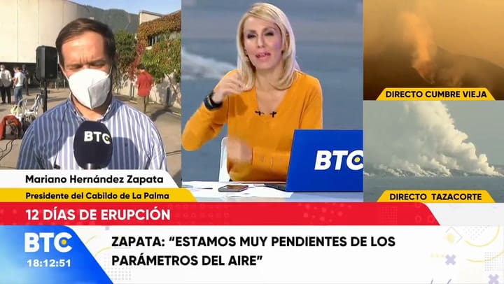 El presidente del Cabildo de La Palma confirma que “se detectaron gases nocivos”