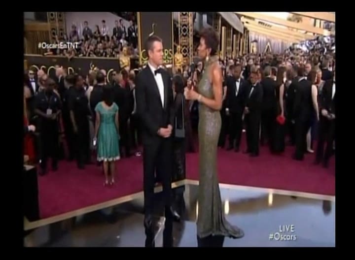 Premios Oscar 2016: Matt Damon y Luciana Barroso, radiantes, en la alfombra roja
