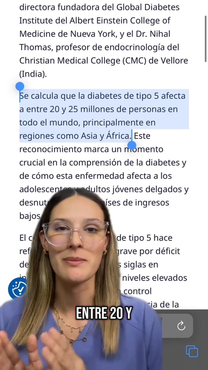 ¿Qué es la diabetes tipo 5 y cómo diferenciarla de otros tipos?