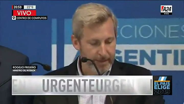 A las 21hs Frigerio anunció los primeros resultados - Fuente: A24