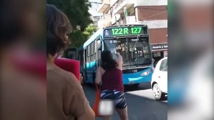 Una mujer apedreó un colectivo, harta por las demoras