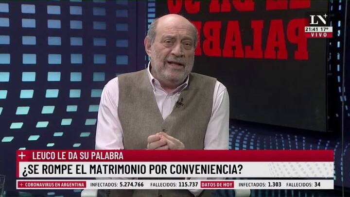 ¿Se rompe el matrimonio por conveniencia? Leuco le da su palabra