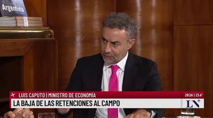 “Los números dan para eso”: Caputo remarcó que la baja de las retenciones “se vence en junio”