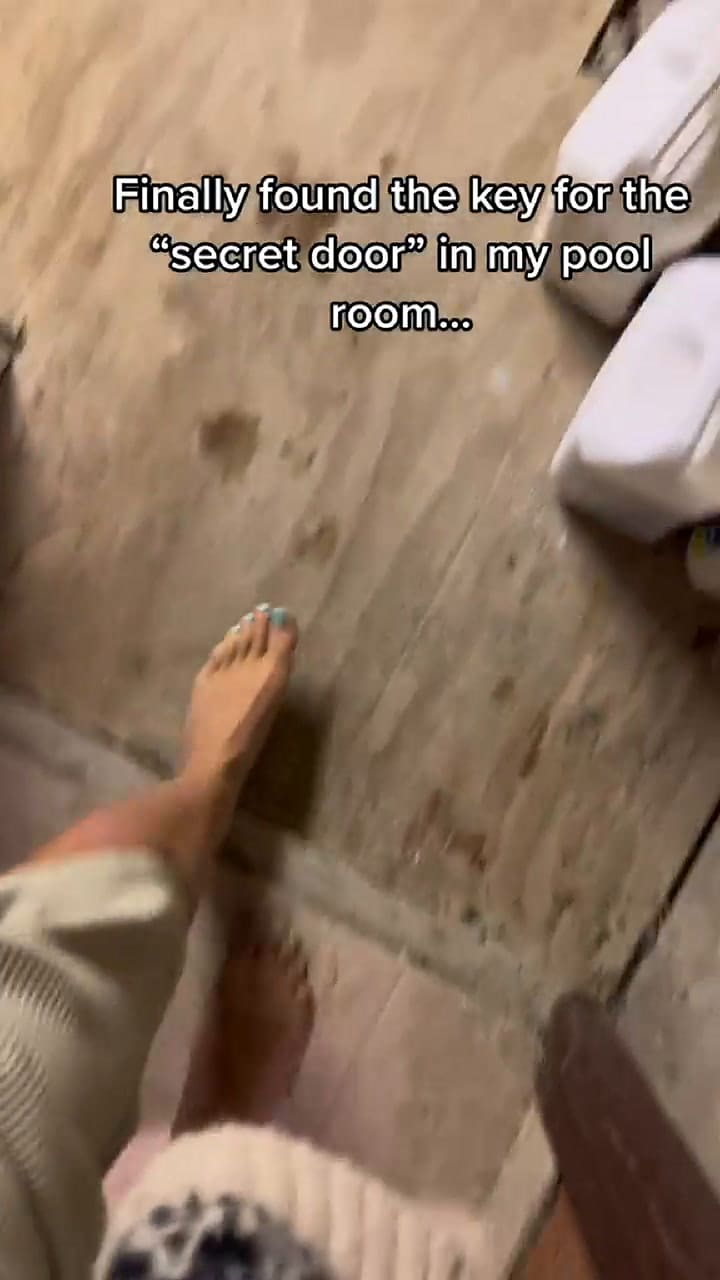 Encontró una puerta secreta en su pileta y se llevó la sorpresa de su vida
