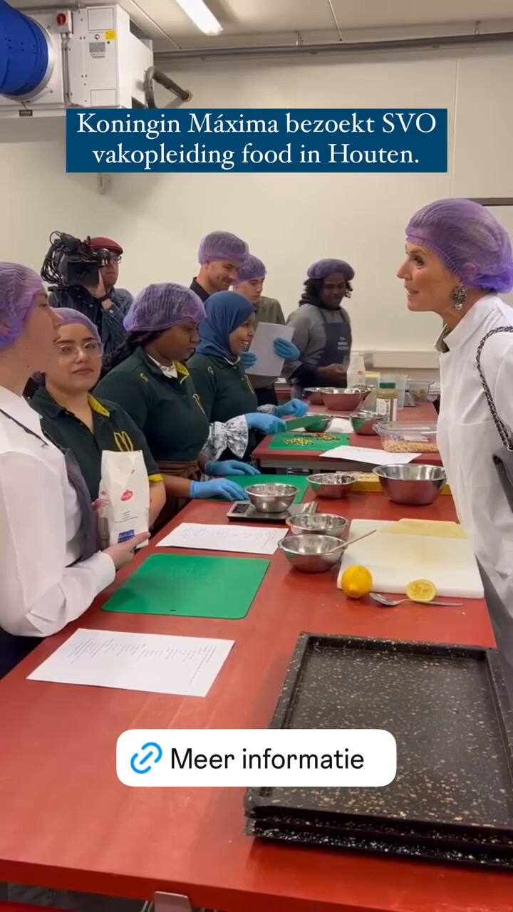 La reina Máxima participó de una lección de cocina