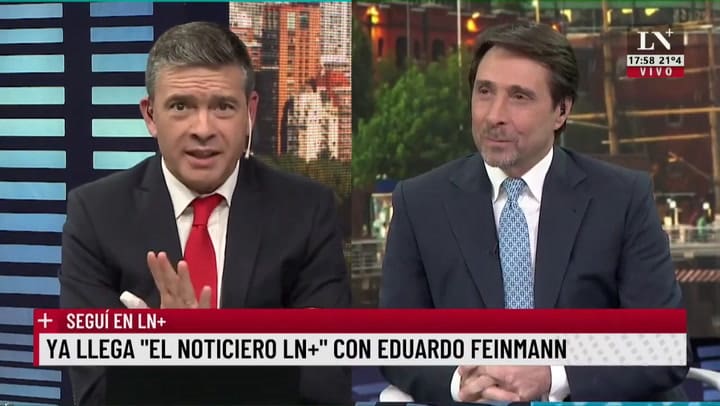 Pablo Rossi felicita a Feinmann por la llegada de su hija Esmeralda