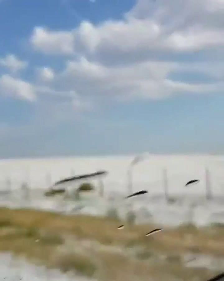 Parece una nevada, pero es granizo