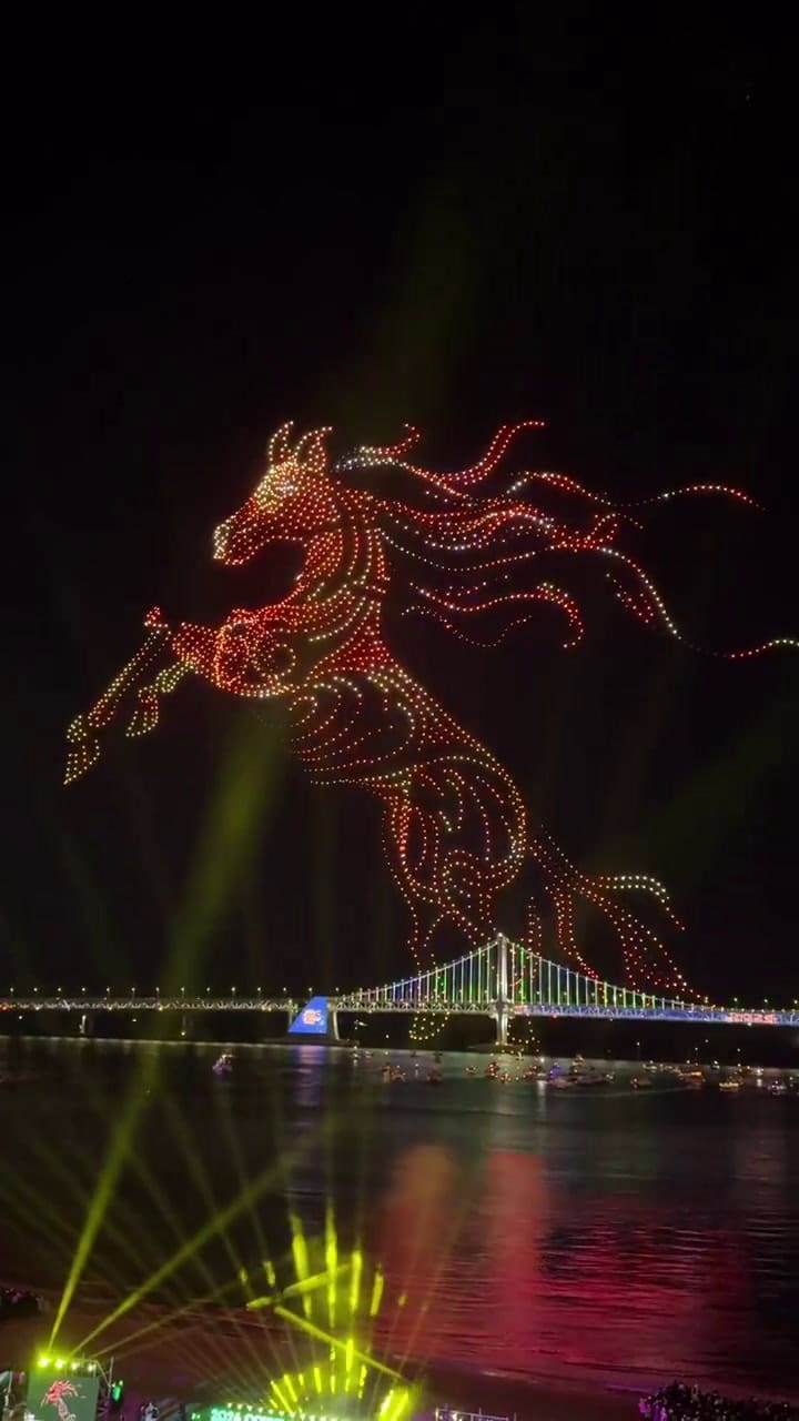 La exhibición de drones de Año Nuevo en Corea del Sur