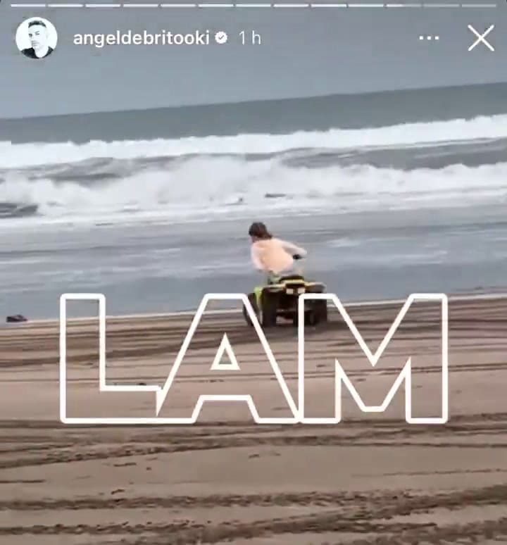 Isabella Icardi en un cuatriciclo sin casco