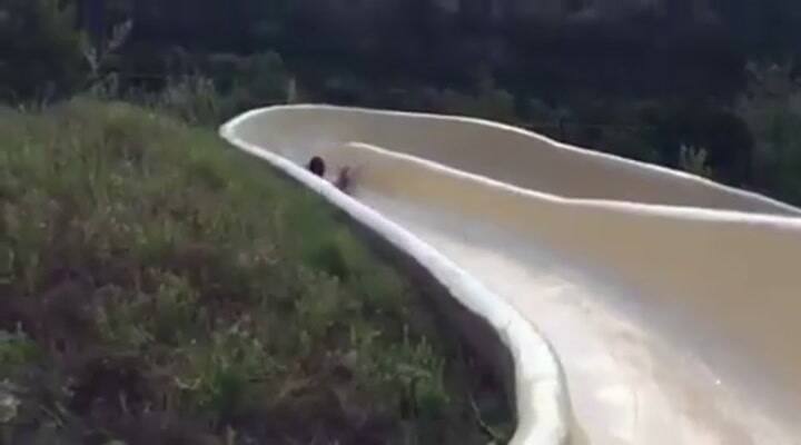 Un hombre cayó de un tobogán de agua