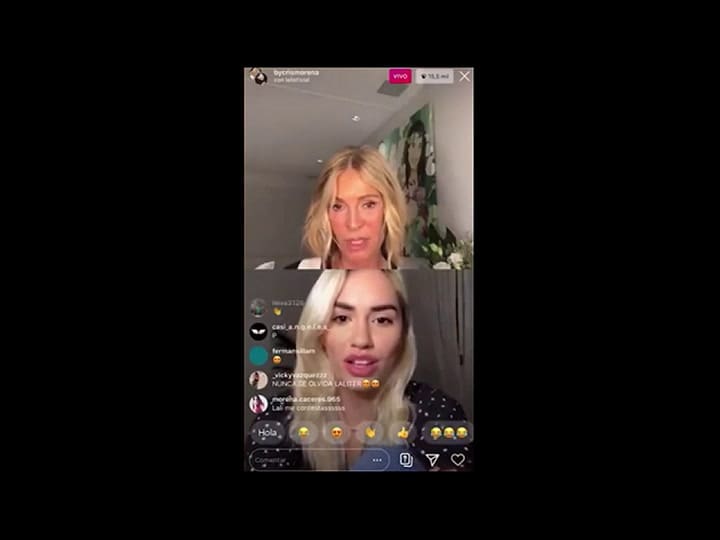 El vivo con Cris Morena donde Lali le dedicó un mensaje indirecto a Mariano Martinez