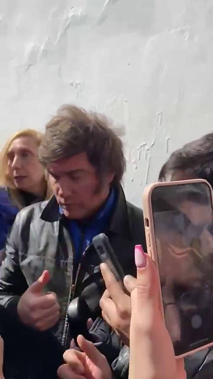 Milei yendo a votar
