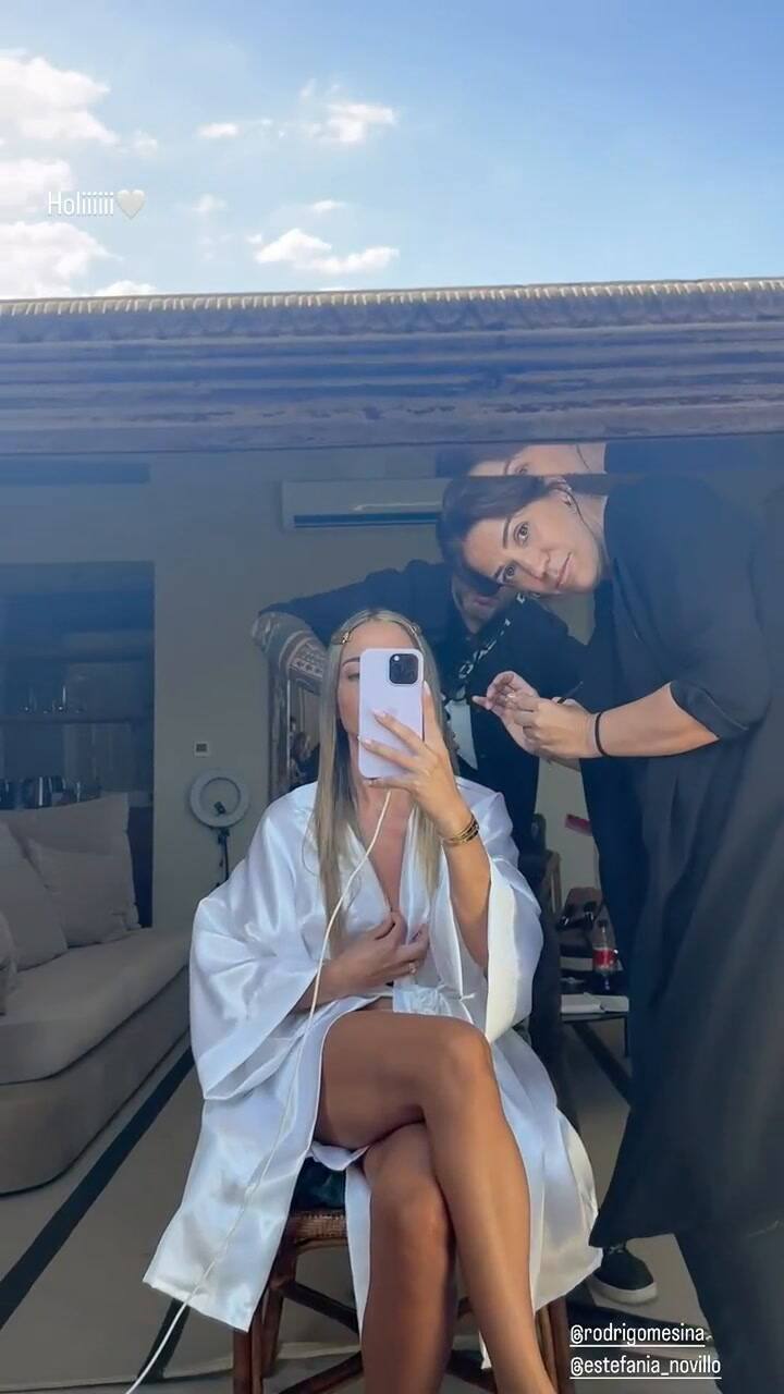 Caro Calvagni mostró el glamuroso detrás de escena a horas de su casamiento con Nicolás Tagliafico