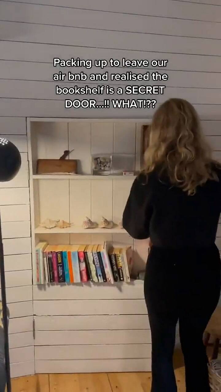 Era su último día en Airbnb y encontró una puerta secreta que la desconcertó