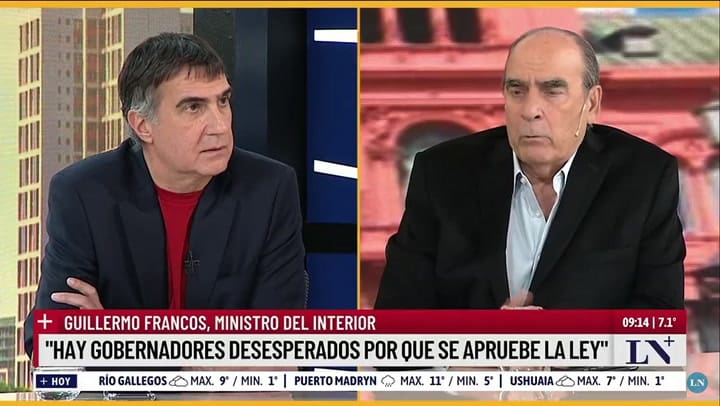 Francos, sobre ganancias: "Nos están proponiendo elevar los mínimos un 22% para la zona patagónica"