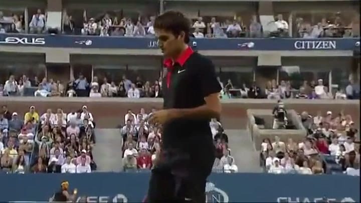 Federer VS Del Potro US Open 2009 Final, Tercer set - Fuente: YouTube