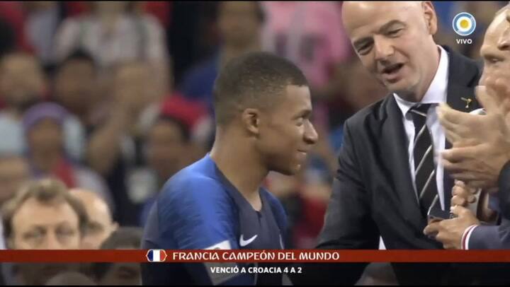 Rusia 2018: premio al mejor jugador joven para Mbappé - Fuente: TV Pública