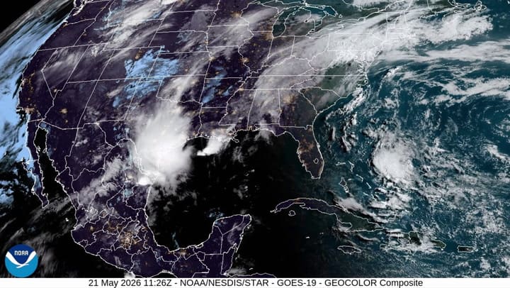 Satélite De La NOAA Hoy Sobre EE.UU.