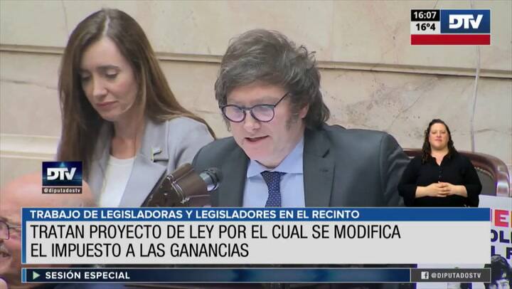 El discurso de Javier Milei para defender la aprobación del proyecto que eliminaba el impuesto a las ganancias