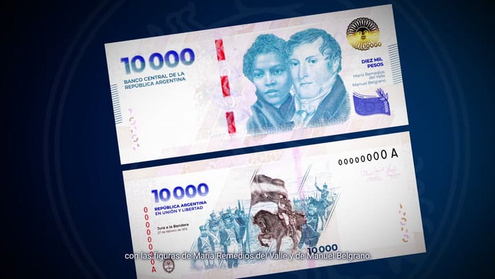 El video del nuevo billete de 10000 pesos