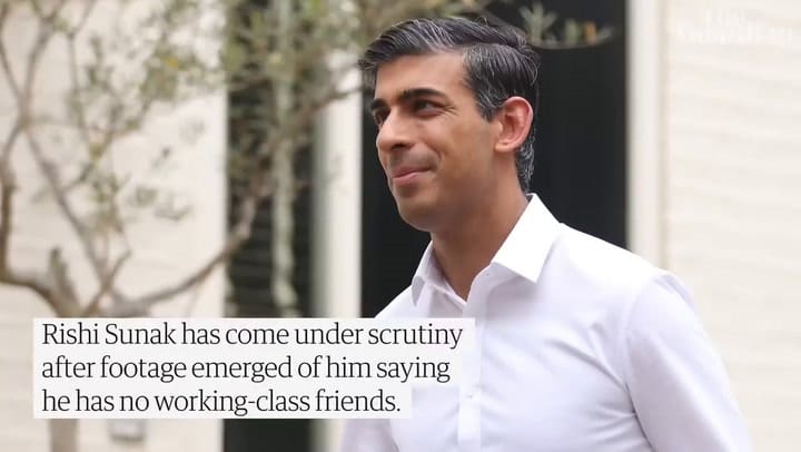 Un joven Rishi Sunak dice que no tiene amigos de 'clase trabajadora' (Gentileza: The Guardian)